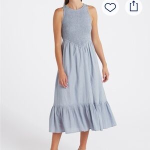 Sleeveless Blue Striped Dress